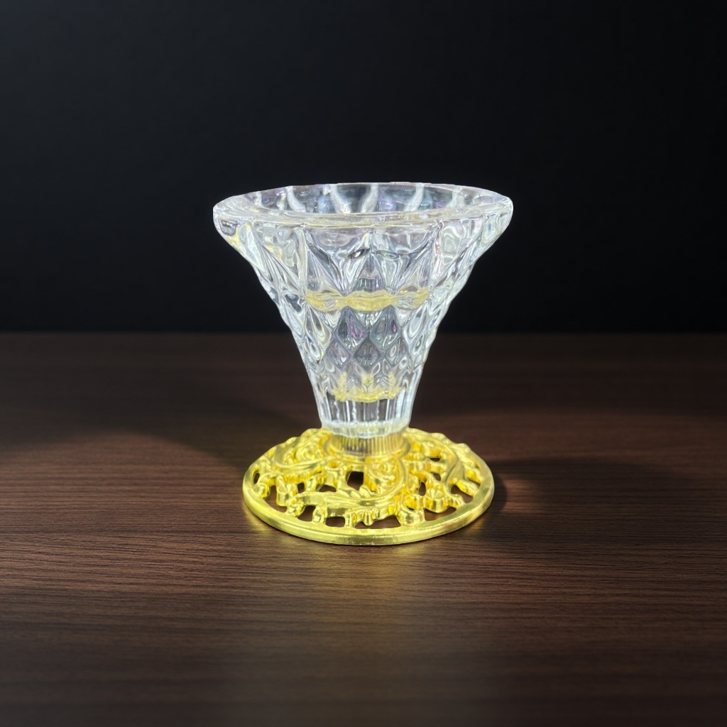 Golden crystal base, crystal candlestick, home decorative item, living room, bedroom, retro style candle holder details Picture