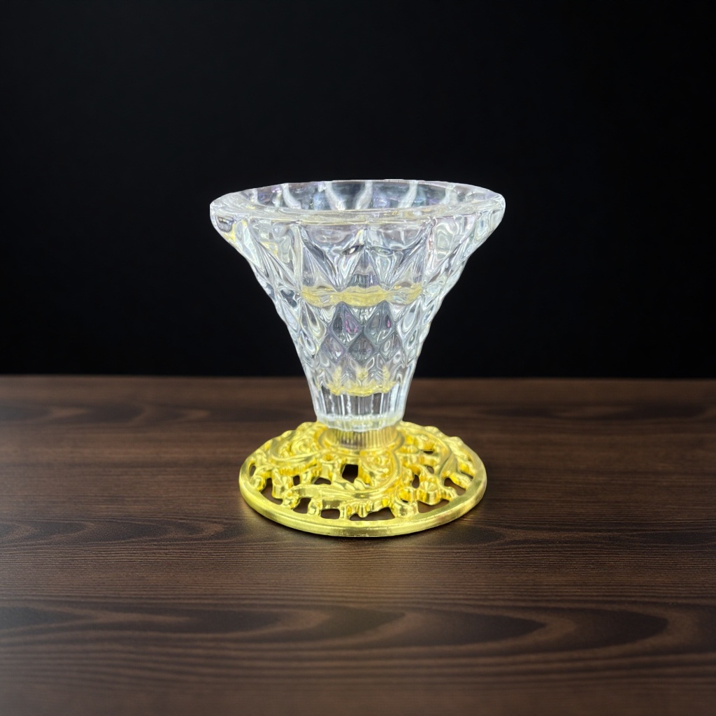 Golden crystal base, crystal candlestick, home decorative item, living room, bedroom, retro style candle holder