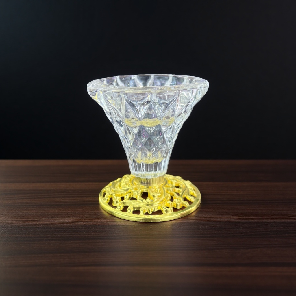 Golden crystal base, crystal candlestick, home decorative item, living room, bedroom, retro style candle holder Specification image
