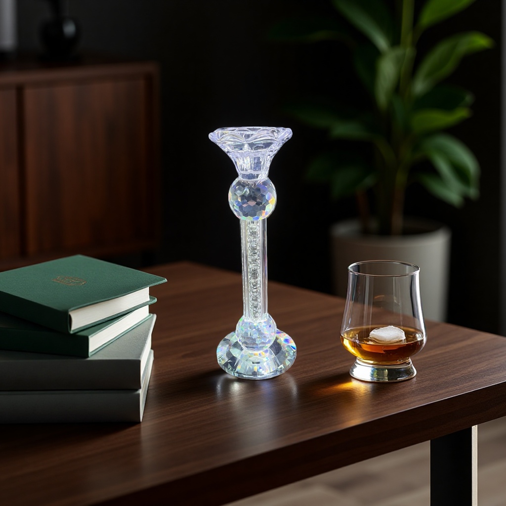 Crystal candlesticks, home decorative items, living room and bedroom, retro style candle holders