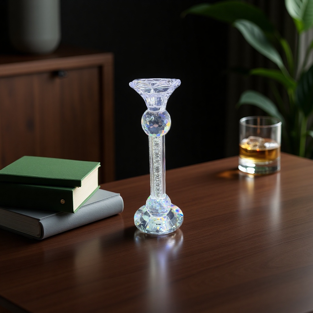 Crystal candlesticks, home decorative items, living room and bedroom, retro style candle holders Specification image