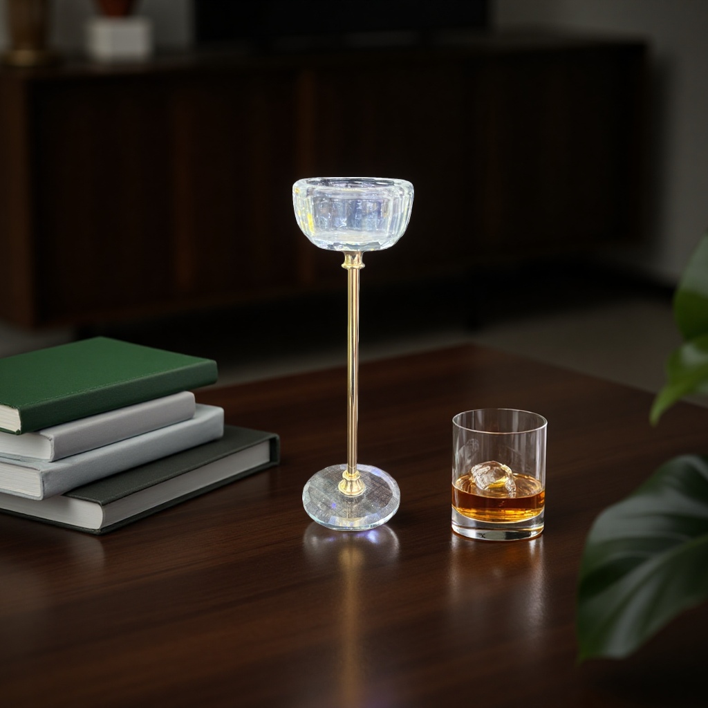 Transparent glass candlesticks, simple and modern home decoration, candle holders, desktop ornaments Application Scenario