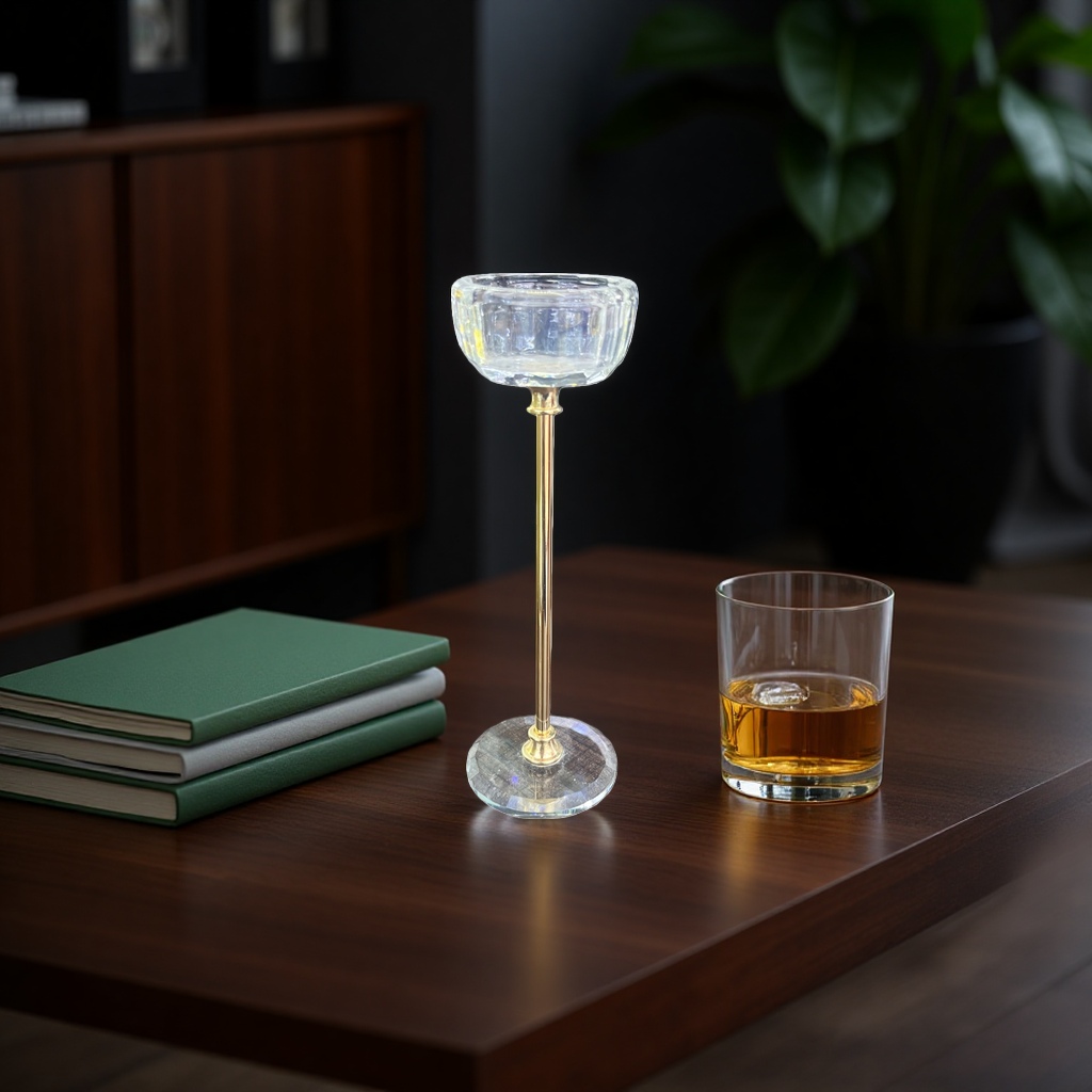 Transparent glass candlesticks, simple and modern home decoration, candle holders, desktop ornaments details Picture