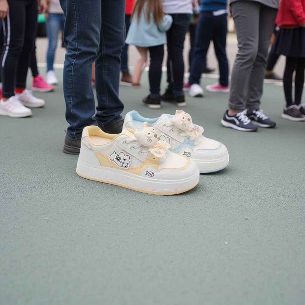 The cute cartoon cat pattern sports shoes are comfortable, breathable, lightweight and versatile