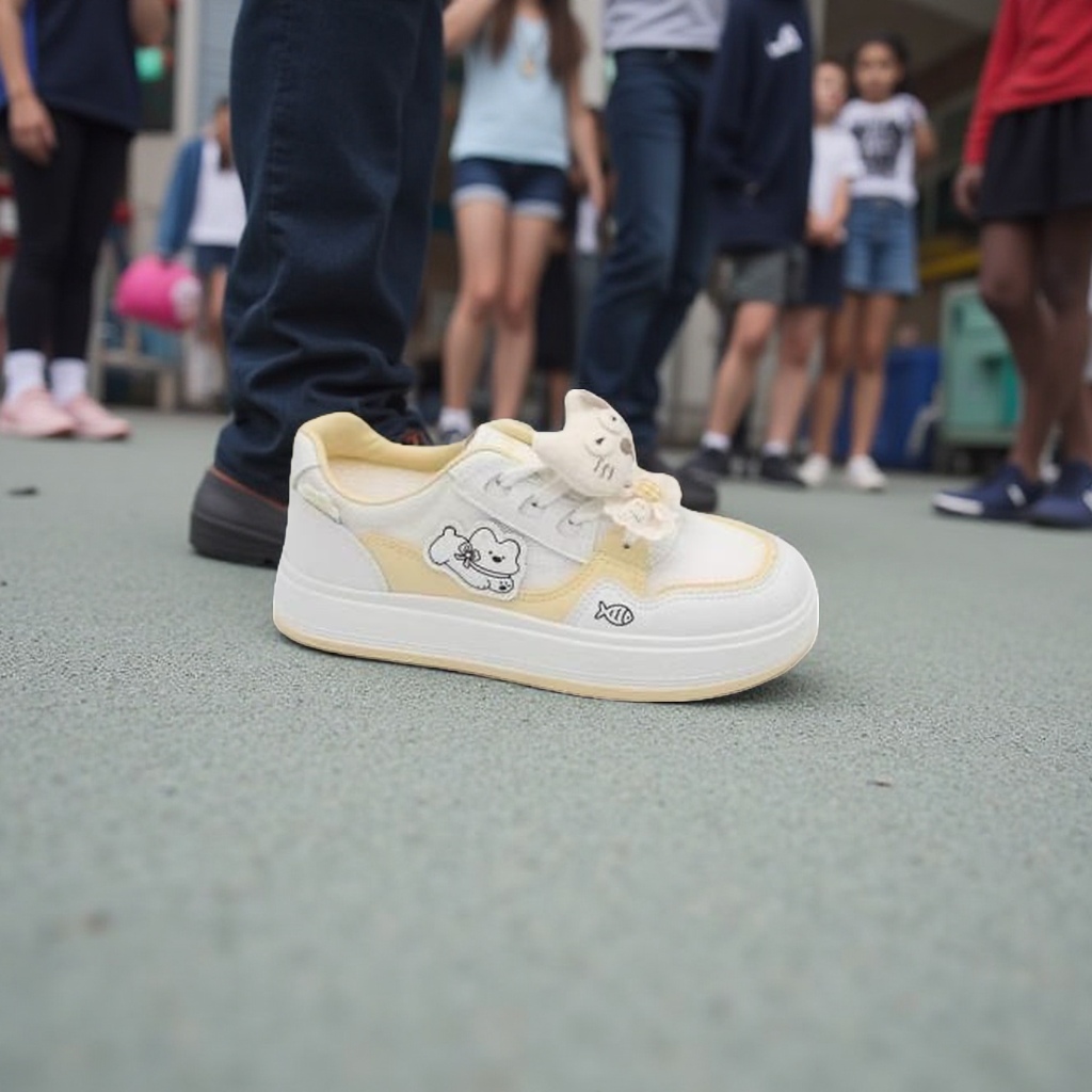 The cute cartoon cat pattern sports shoes are comfortable, breathable, lightweight and versatile Application Scenario