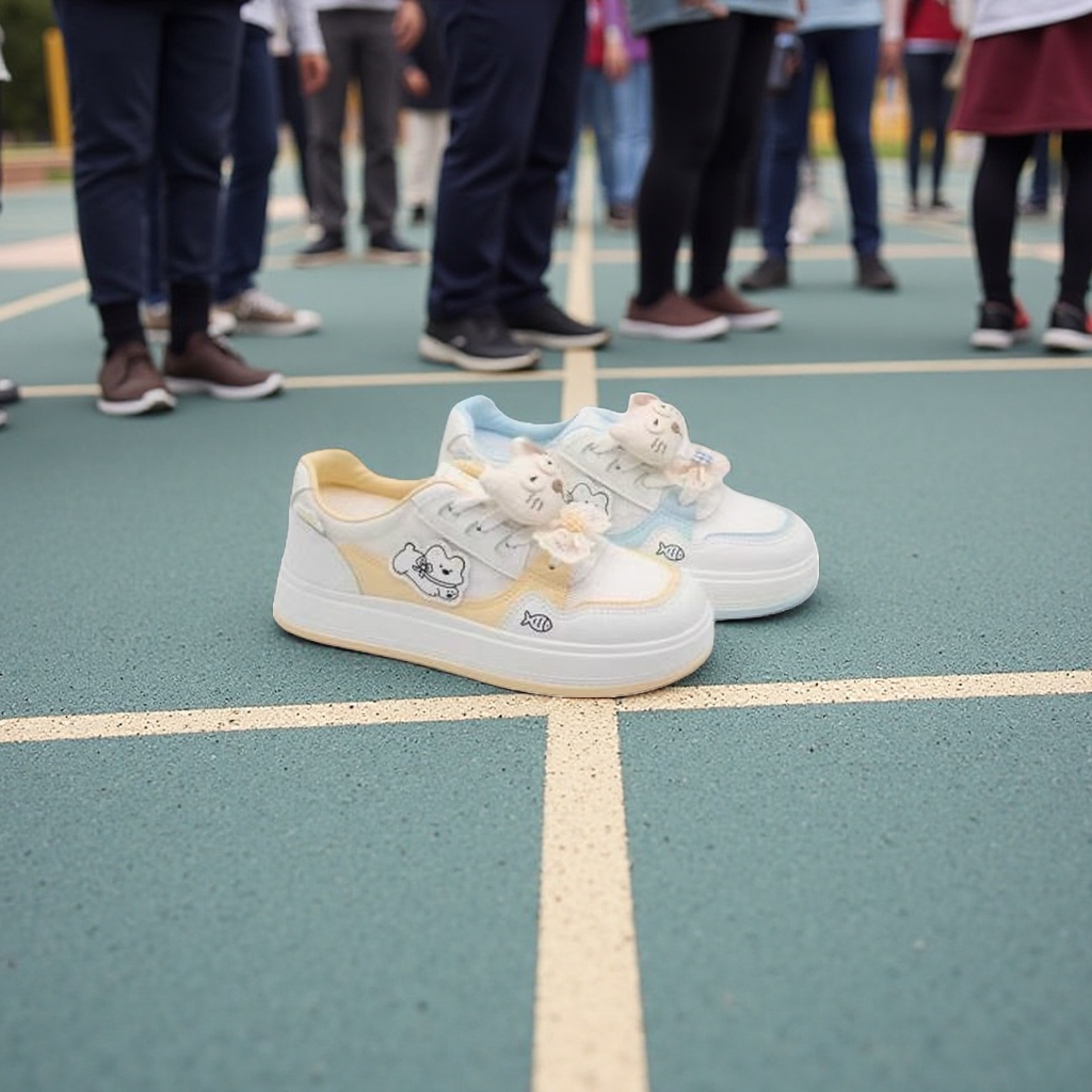 The cute cartoon cat pattern sports shoes are comfortable, breathable, lightweight and versatile details Picture