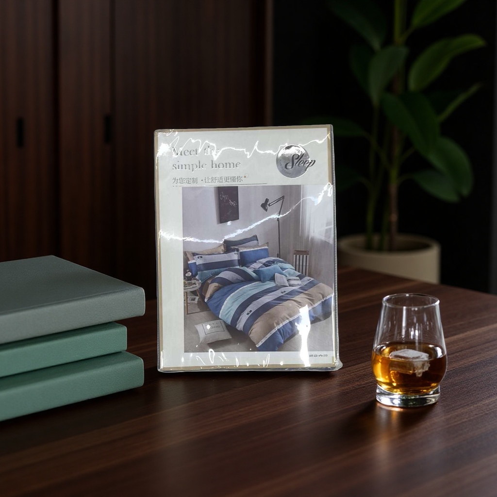 Conjunto de cama de algodón 4 piezas funda edredón sábanas funda de almohada 100% algodón estampado piel suave