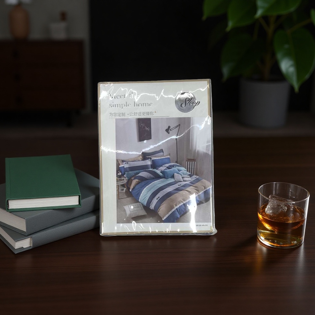Conjunto de cama de algodón 4 piezas funda edredón sábanas funda de almohada 100% algodón estampado piel suave Specification image