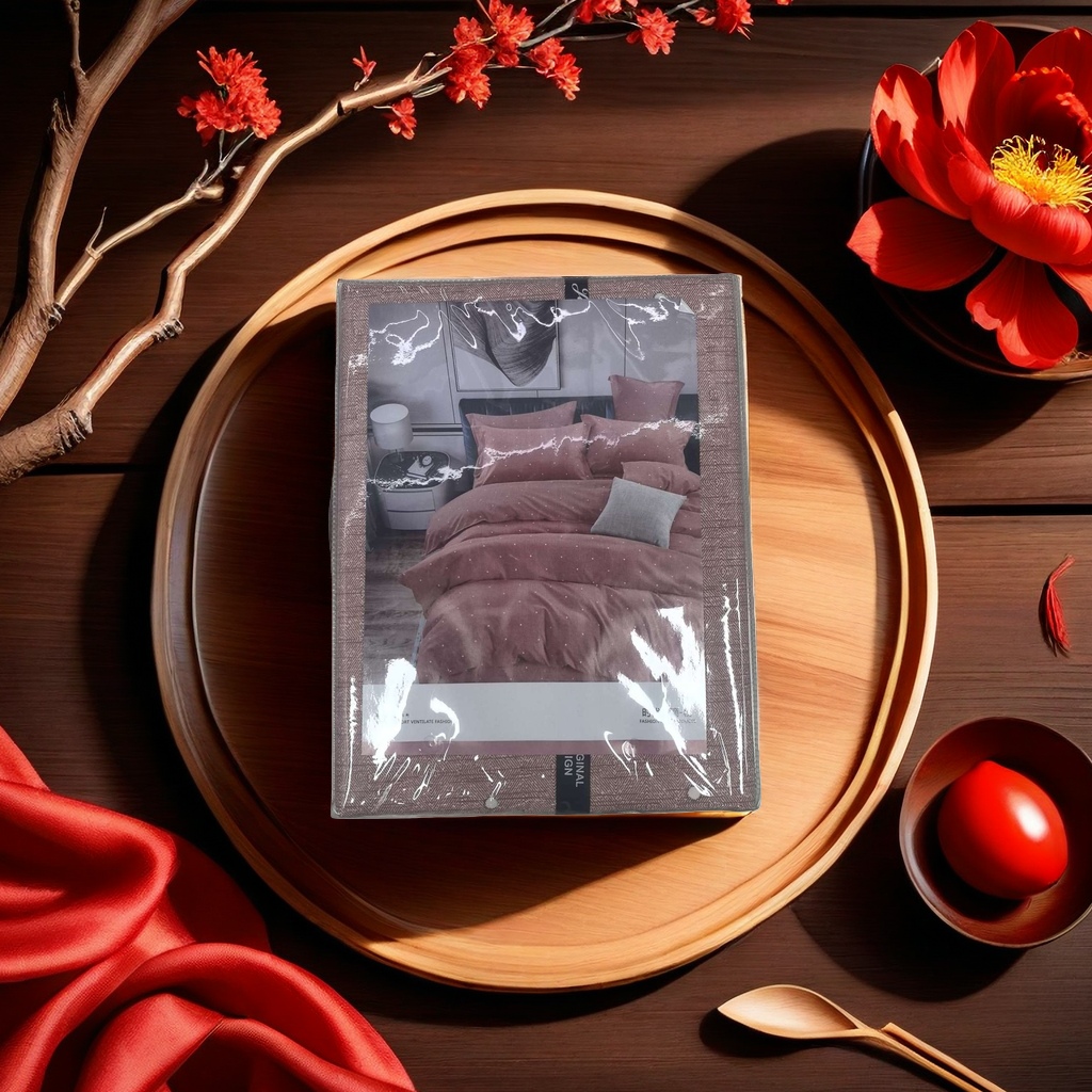 Conjunto de cama de algodón conjunto de cuatro piezas incluye funda edredón funda de almohada sábanas piel amigable transpirable estilo minimalista Specification image