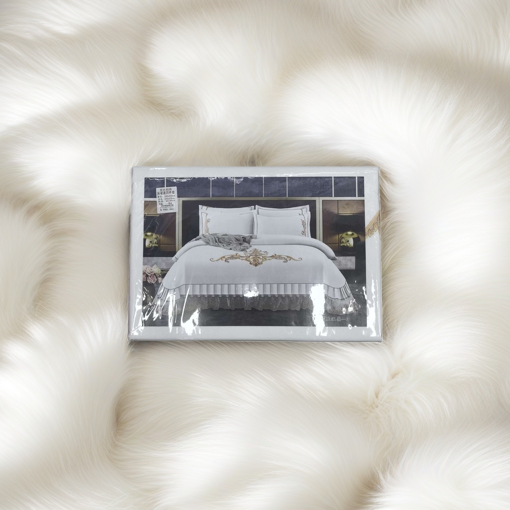Conjunto de cama de cuatro piezas de algodón simple viento dormitorio conjunto de cama Specification image