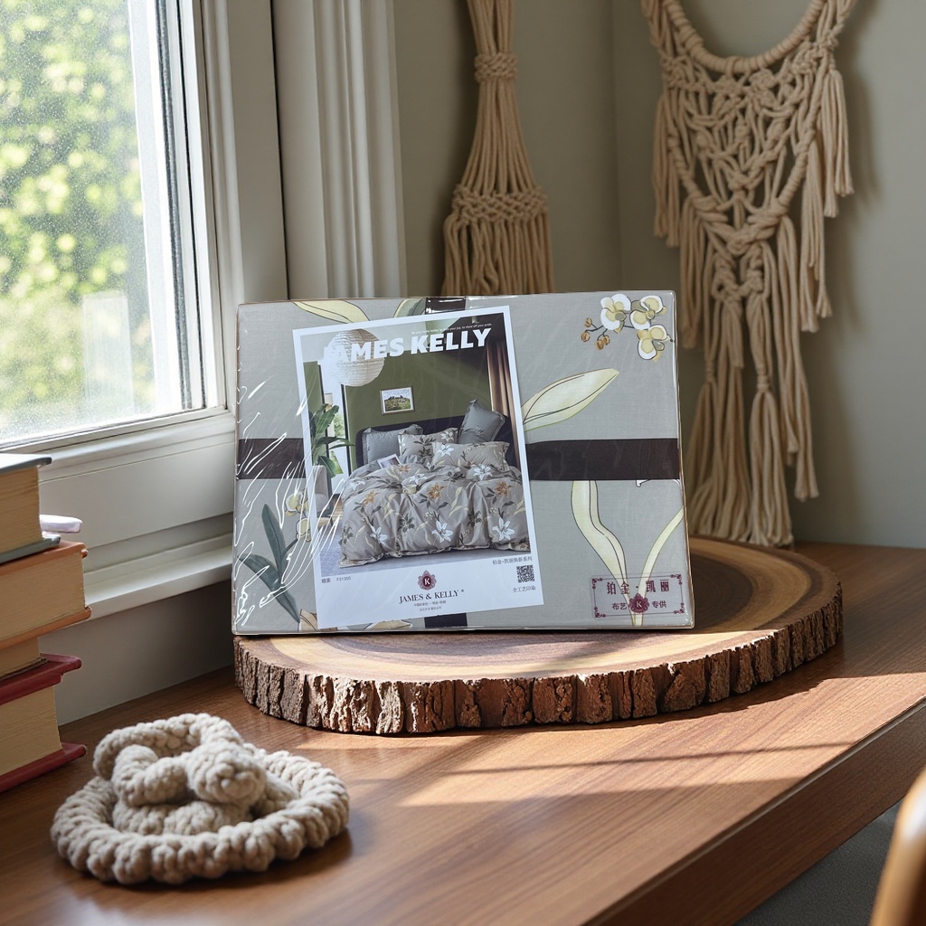The bedding set includes a beautiful packaging box, a four-piece set of pure cotton skin-friendly household items Specification image