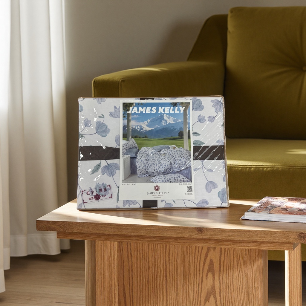 Bedding set: Four-piece set, pure cotton skin-friendly bed sheets, duvet covers, pillowcases, all cotton printed