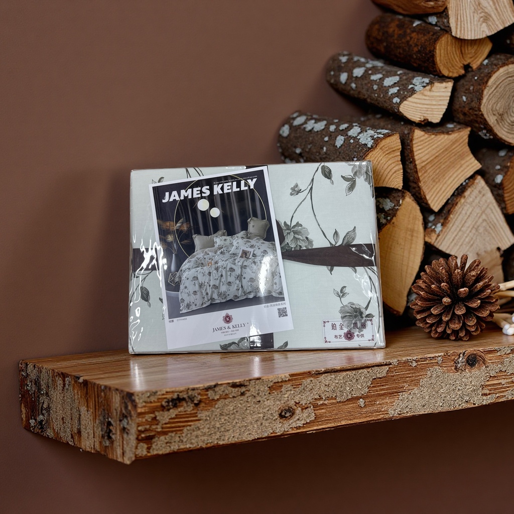 The JAMES KELLY bedding set comes with a beautiful packaging box and a four-piece set. It is made of pure cotton and features a simple and skin-friendly style Application Scenario