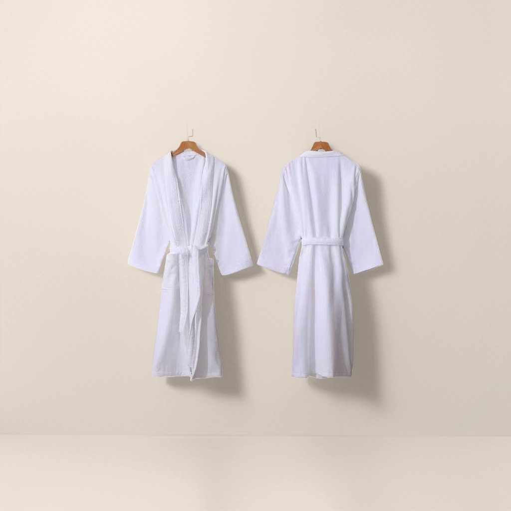 Thick white pure cotton bathrobe for both men and women, 100% cotton Specification image