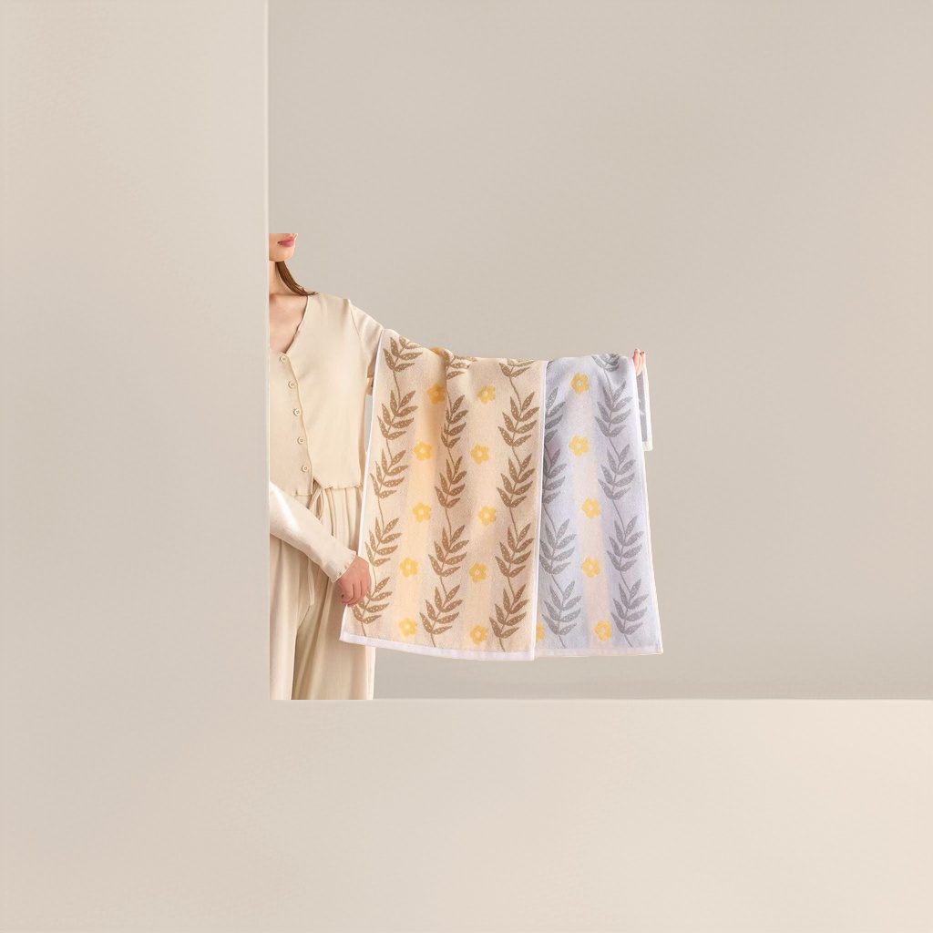Floral patterned pure cotton towel thickened, absorbent and quick-drying, for bathroom use Application Scenario