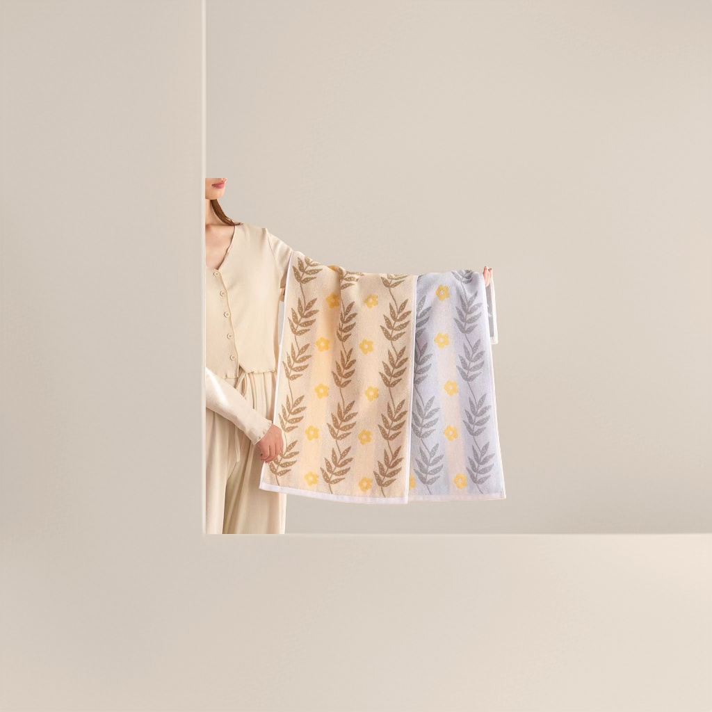 Floral patterned pure cotton towel thickened, absorbent and quick-drying, for bathroom use details Picture