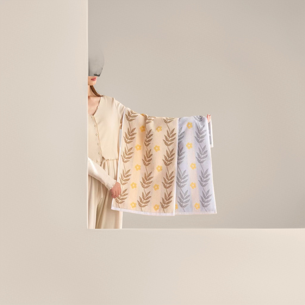 Floral patterned pure cotton towel thickened, absorbent and quick-drying, for bathroom use