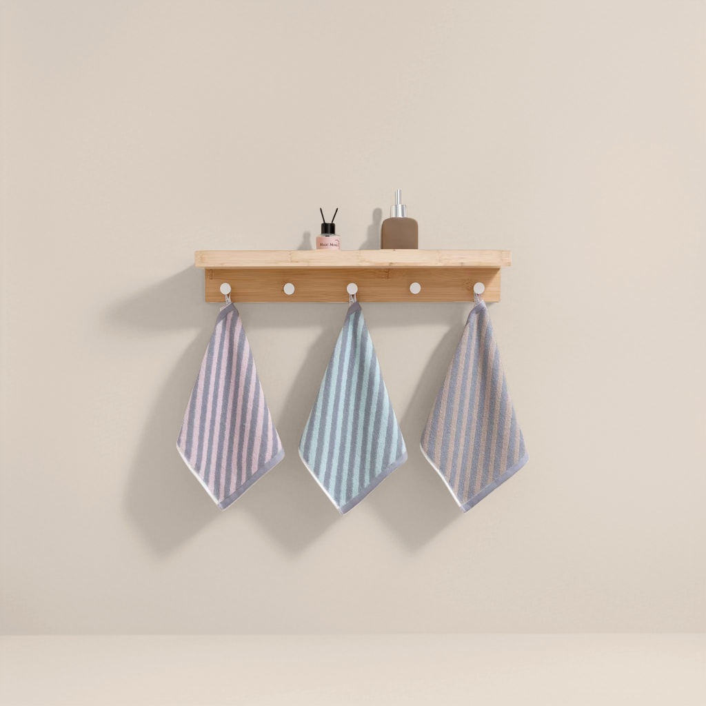 Striped towel, pure cotton absorbent quick-drying bath towel and face towel set for home use Application Scenario