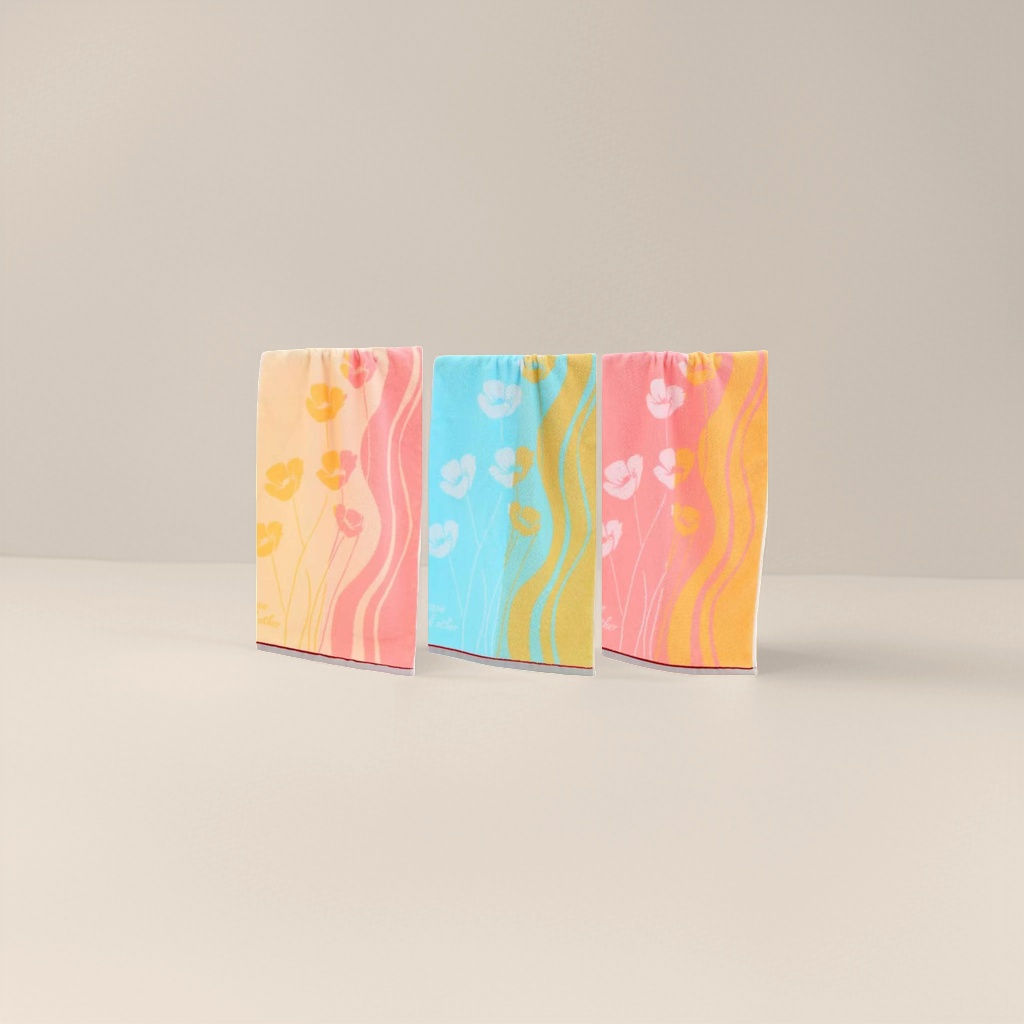 Colorful floral pattern pure cotton towel 30x70cm, water-absorbing, quick-drying, soft and skin-friendly