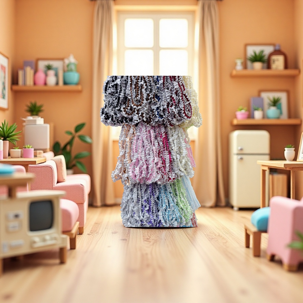 彩色褶皱花边布料 仿真丝面料 宽幅150cm 可做服饰家居装饰