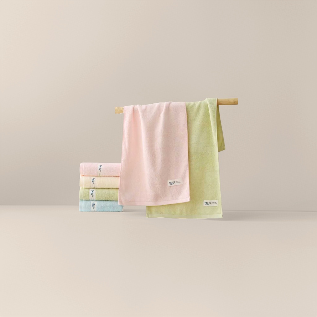 Soft towel, pure cotton, absorbent and quick-drying household bathroom face towel and bath towel set