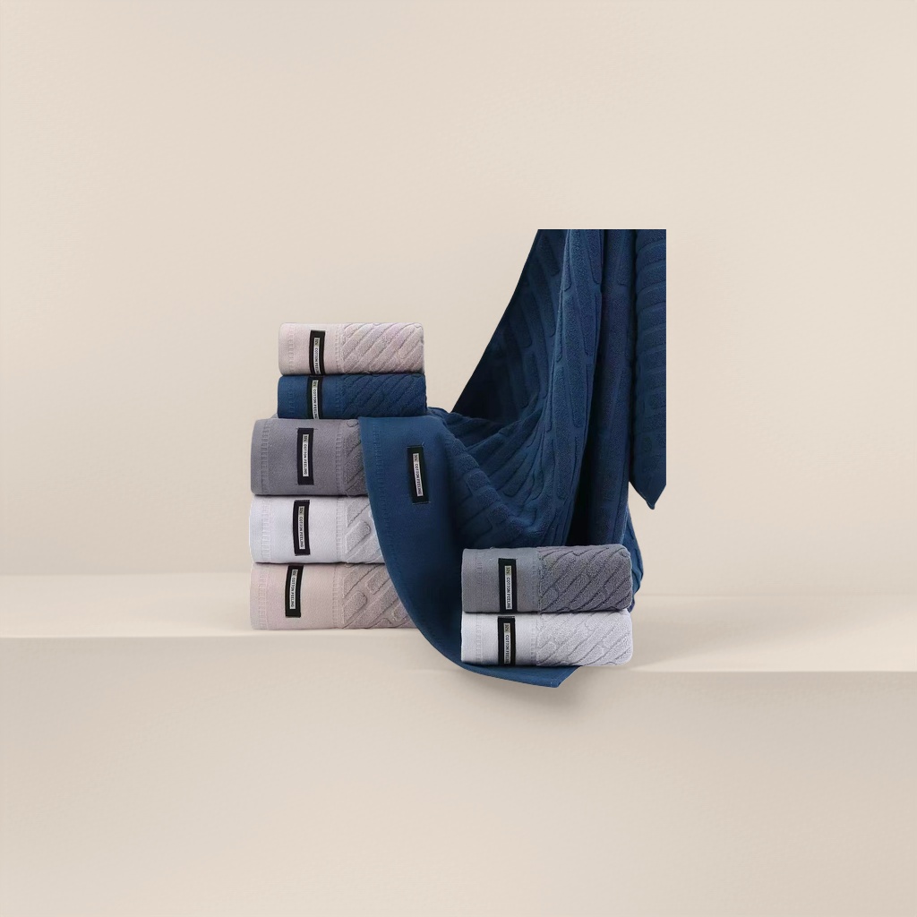 المناشف الجافة من القطن النقي، التي تمتص الماء، ذات سمكها 30x70cm مناشف الحمام المنزلي المرنة details Picture