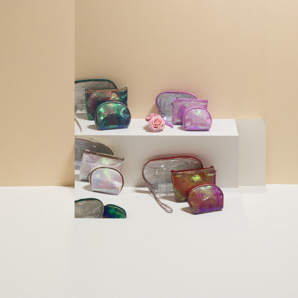 Rainbow luster makeup bag, large-capacity portable toiletry and storage bag, ladies' travel makeup bag Specification image