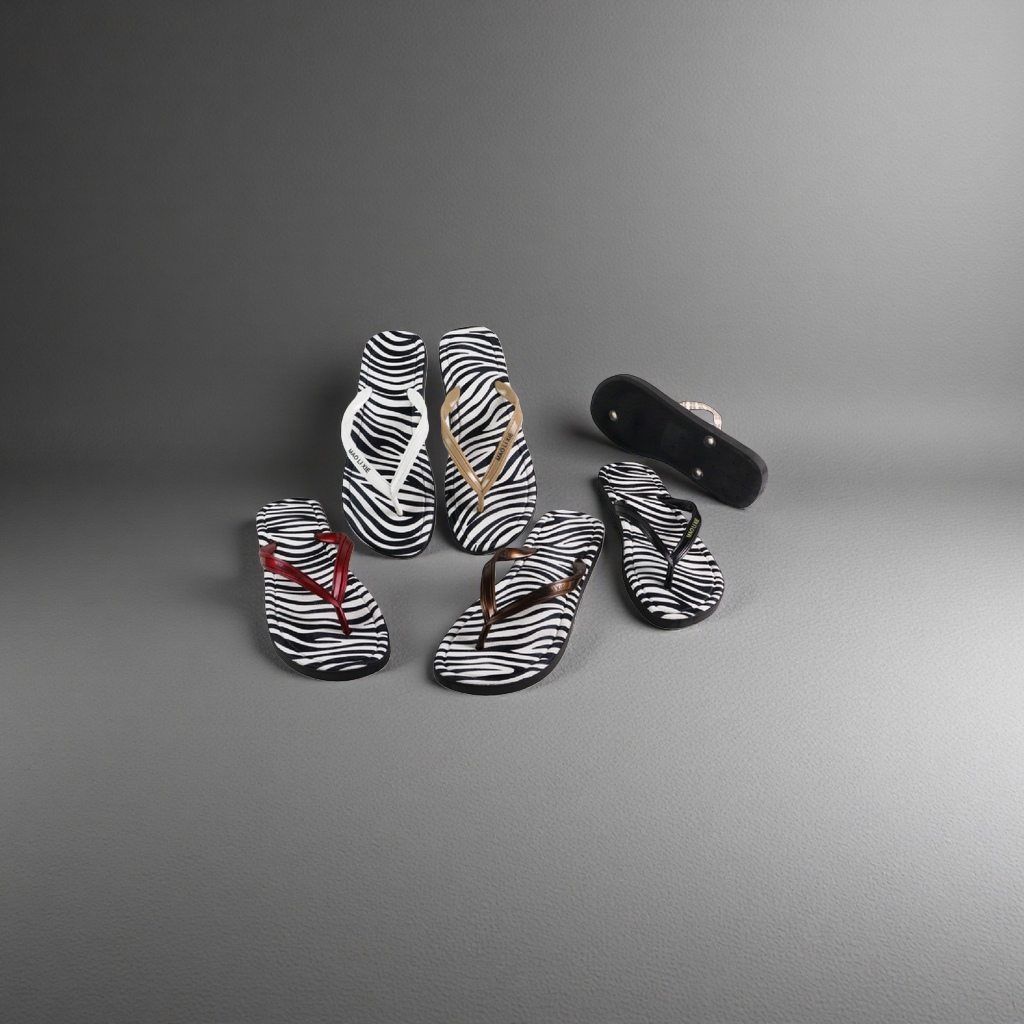 Zebra-patterned anti-slip home slippers for both men and women, comfortable soft-soled summer flip-flops Application Scenario