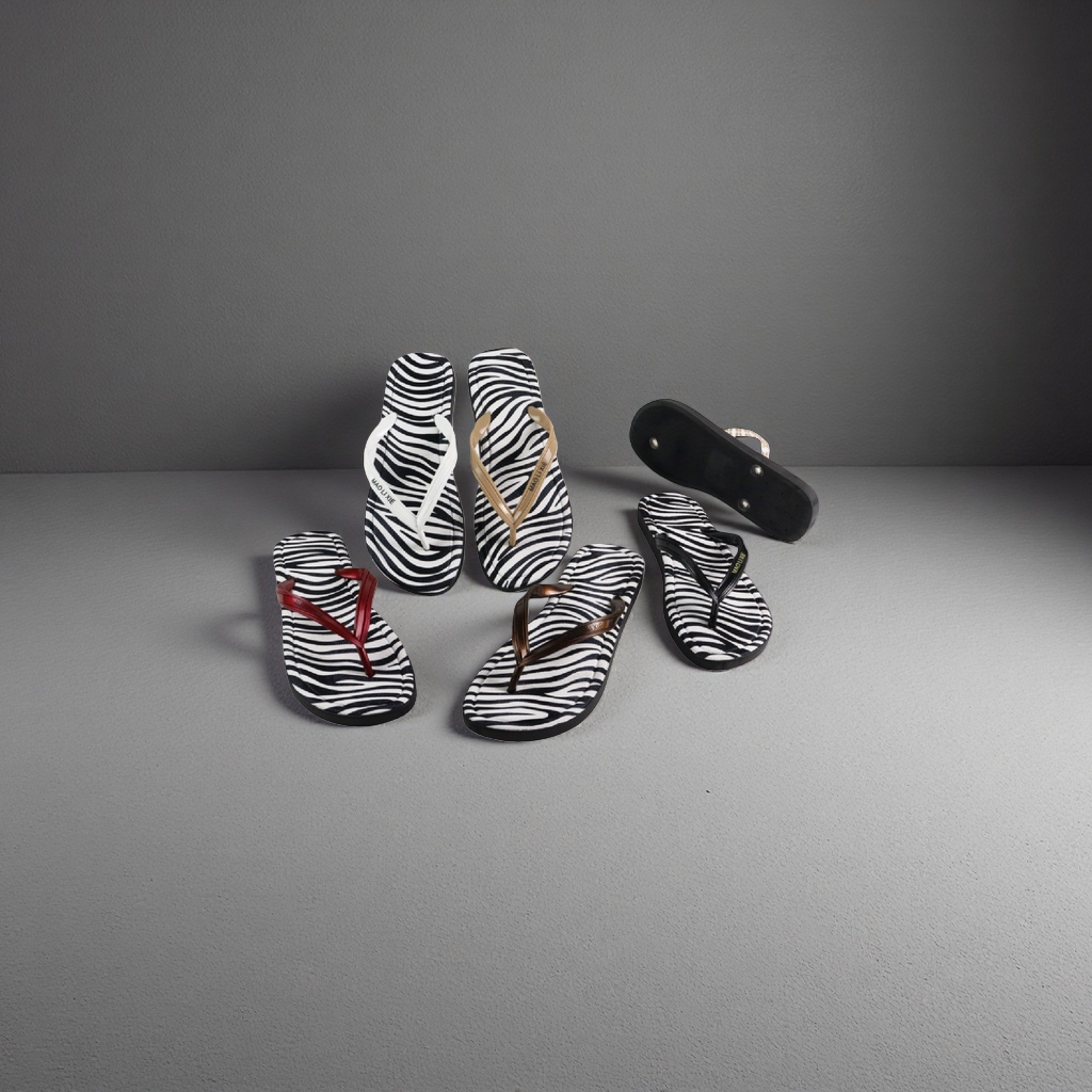 Zebra-patterned anti-slip home slippers for both men and women, comfortable soft-soled summer flip-flops Specification image