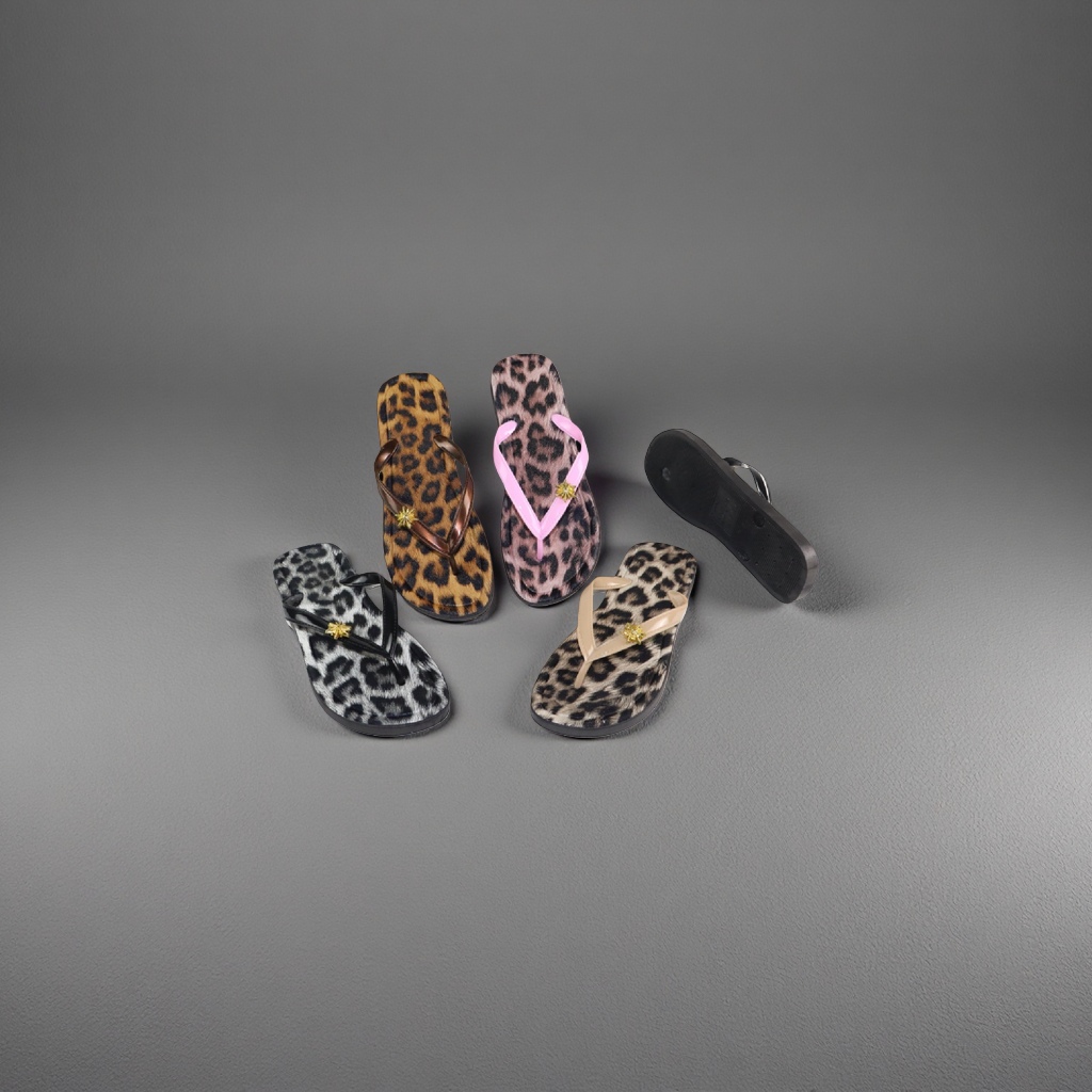 Women's summer anti-slip soft-soled flip-flops with leopard print fashion chevron Application Scenario