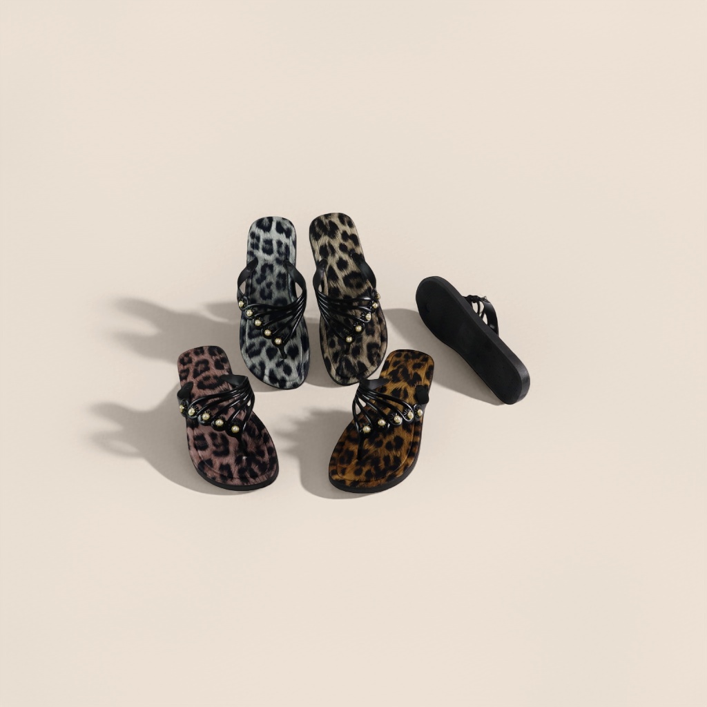 Leopard print patterned women's home slippers with comfortable, anti-slip and soft soles, new summer style details Picture