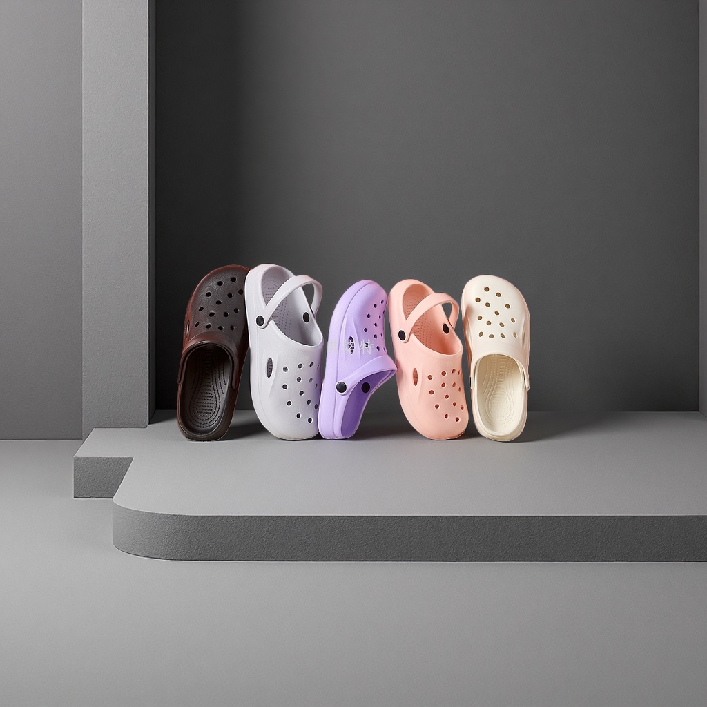 Colorful crocs for women in summer are breathable, anti-slip, lightweight and casual Specification image