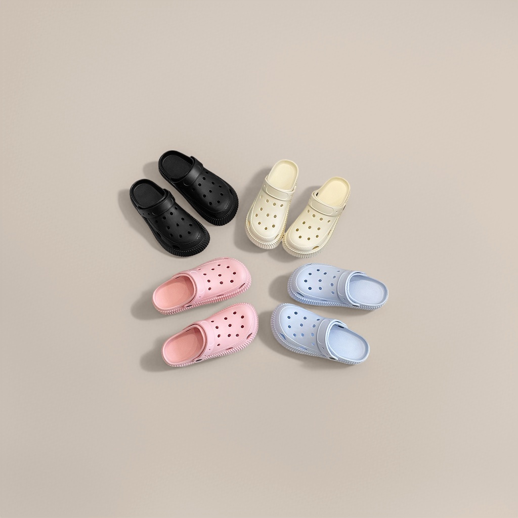 Colorful crocs women's summer breathable, anti-slip, lightweight and casual sandals details Picture