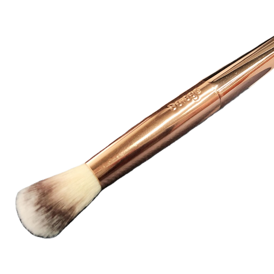 The golden handle nose shadow brush is a professional contouring and makeup brush that precisely blends without irritating the skin Item Picture