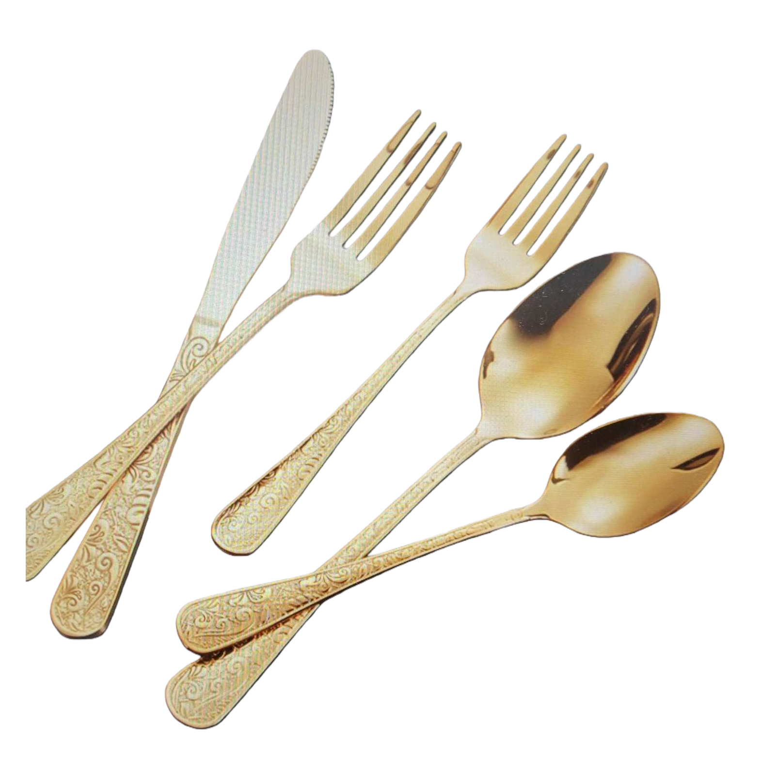 Oro vajilla set cuchillo tenedor cuchara 3pcs set acero inoxidable hogar vajilla occidental Item Picture