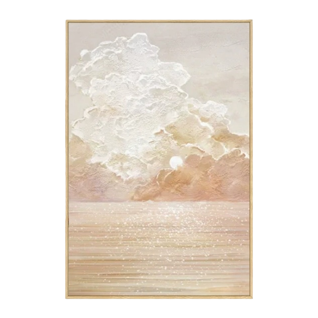 云彩+海景画白底实物图