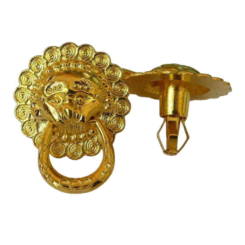 Anillo de puerta de cabeza de león de oro puerta vintage de cobre accesorios decorativos para el hogar patio decoración de puerta de estilo chino Item Picture