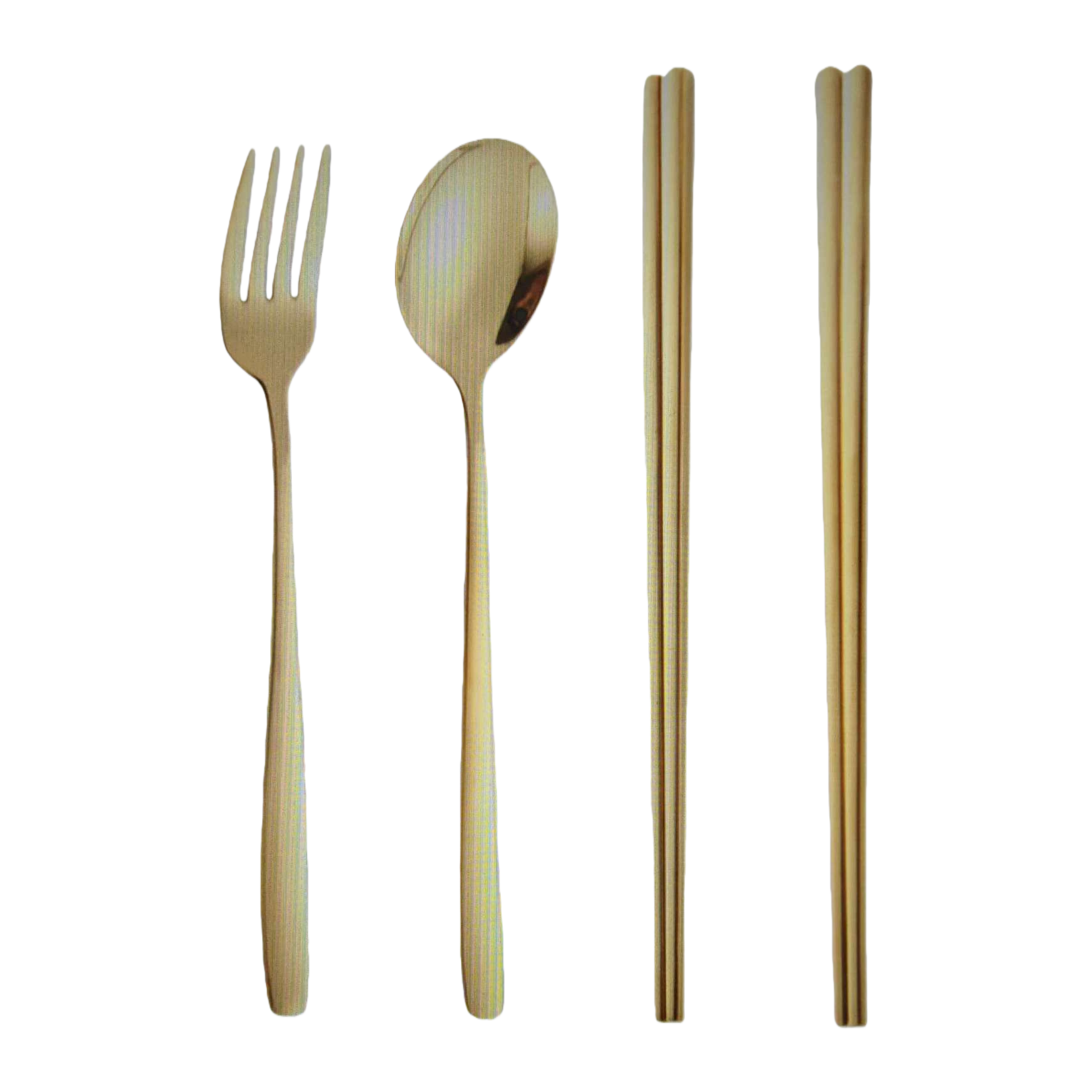 Oro vajilla set tenedor cuchara palillos hogar viento simple Item Picture