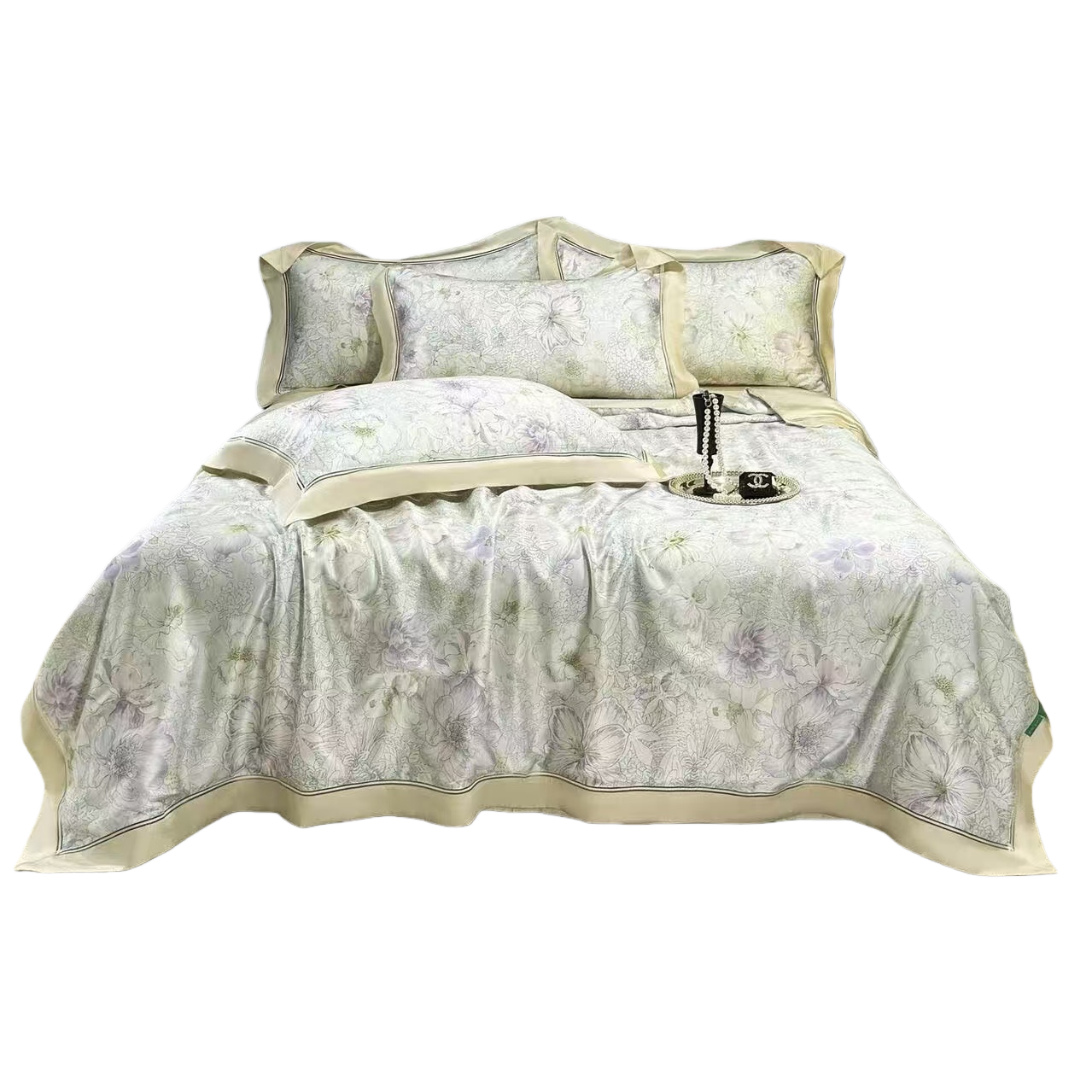 Four-piece bedding set, pure cotton bedding set, including duvet cover, pillowcase and bed sheet Item Picture
