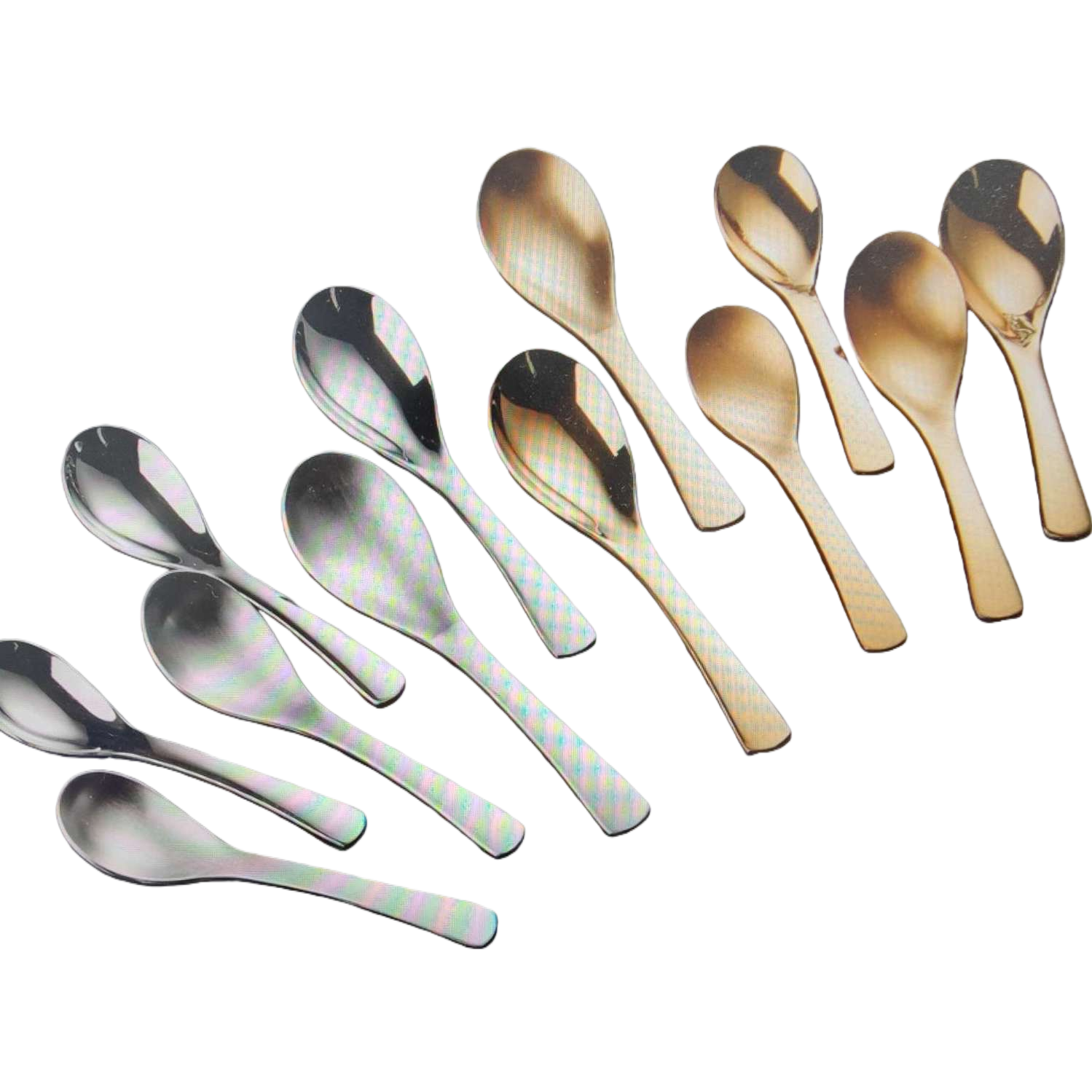 Stainless steel metal spoons, household thickened dining spoons, coffee spoons, tea spoons and dessert spoons Item Picture
