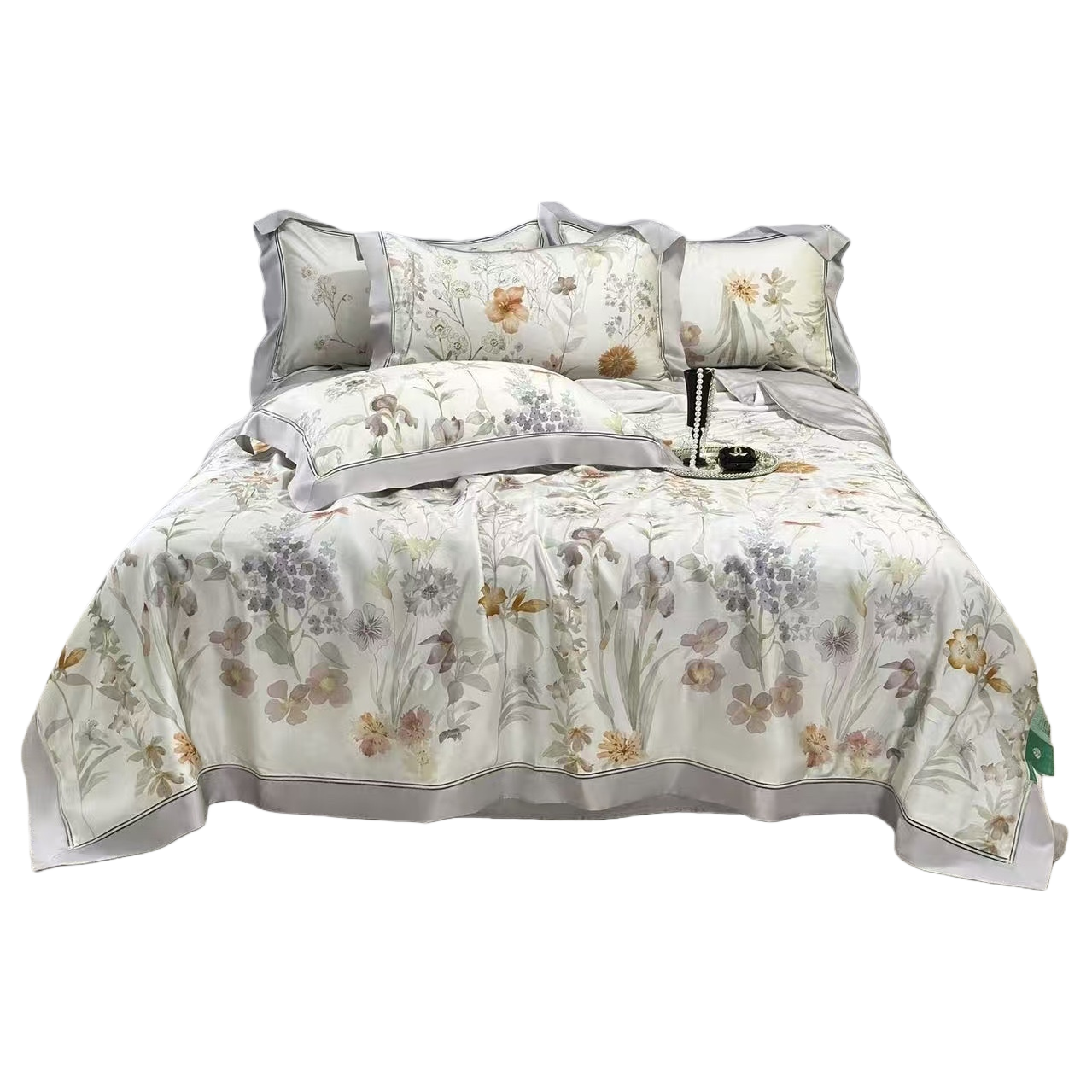 Huasong Pure Cotton printed Bedding Set: Four-piece Quilt cover, bed sheet, Pillowcase Item Picture