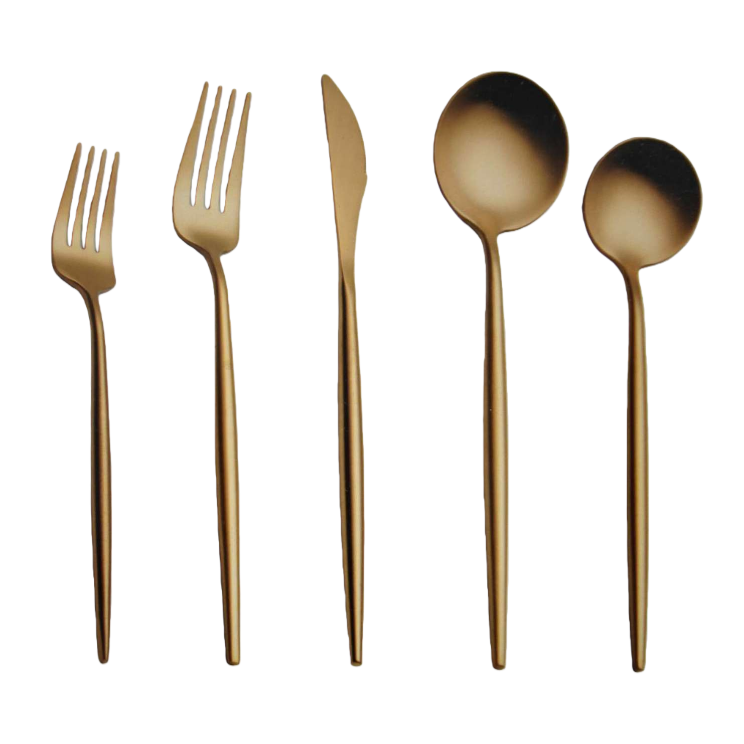 Golden tableware set, three-piece set of forks, knives and spoons, home simple style Item Picture