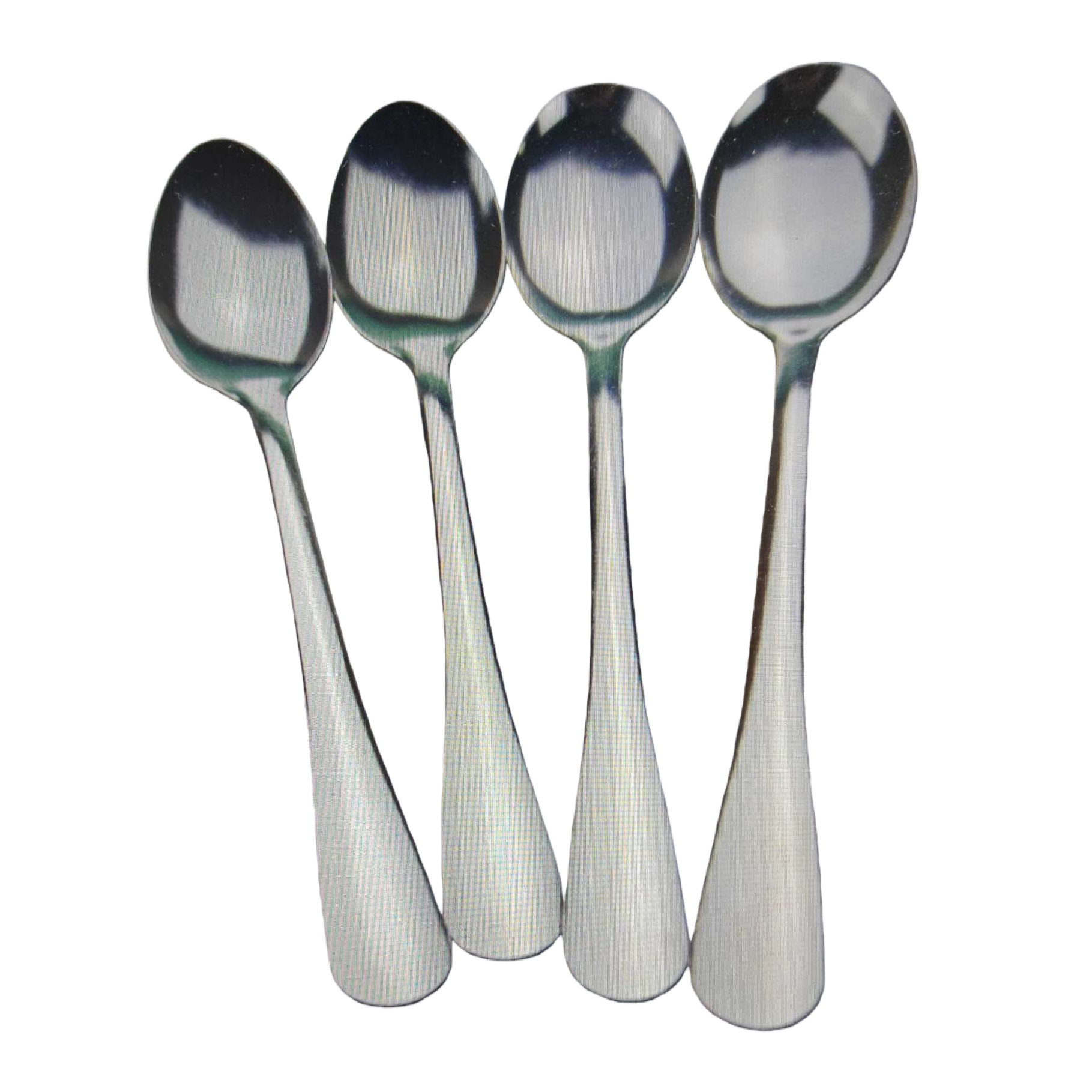 Four metal spoons, stainless steel dining spoons, household coffee spoons and tea spoons Item Picture