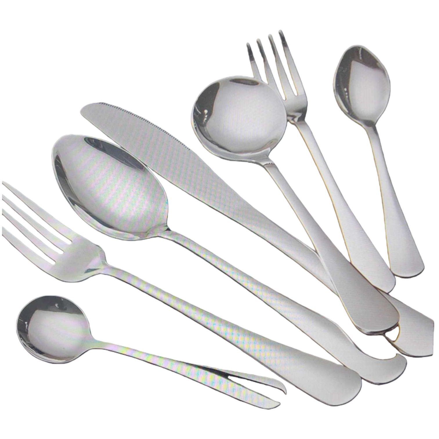 Stainless steel tableware set, three-piece knife, fork and spoon set, home, portable, travel, simple style Item Picture