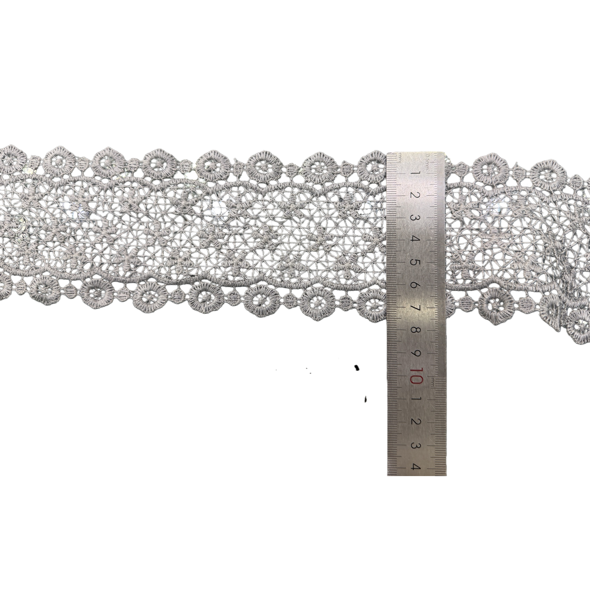 Grey lace trim decorative fabric, DIY clothing and home sewing accessories Item Picture