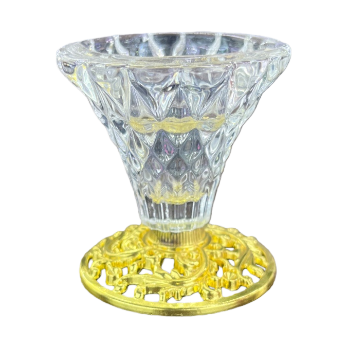 Golden crystal base, crystal candlestick, home decorative item, living room, bedroom, retro style candle holder Item Picture