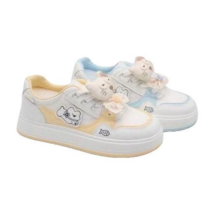 The cute cartoon cat pattern sports shoes are comfortable, breathable, lightweight and versatile Item Picture