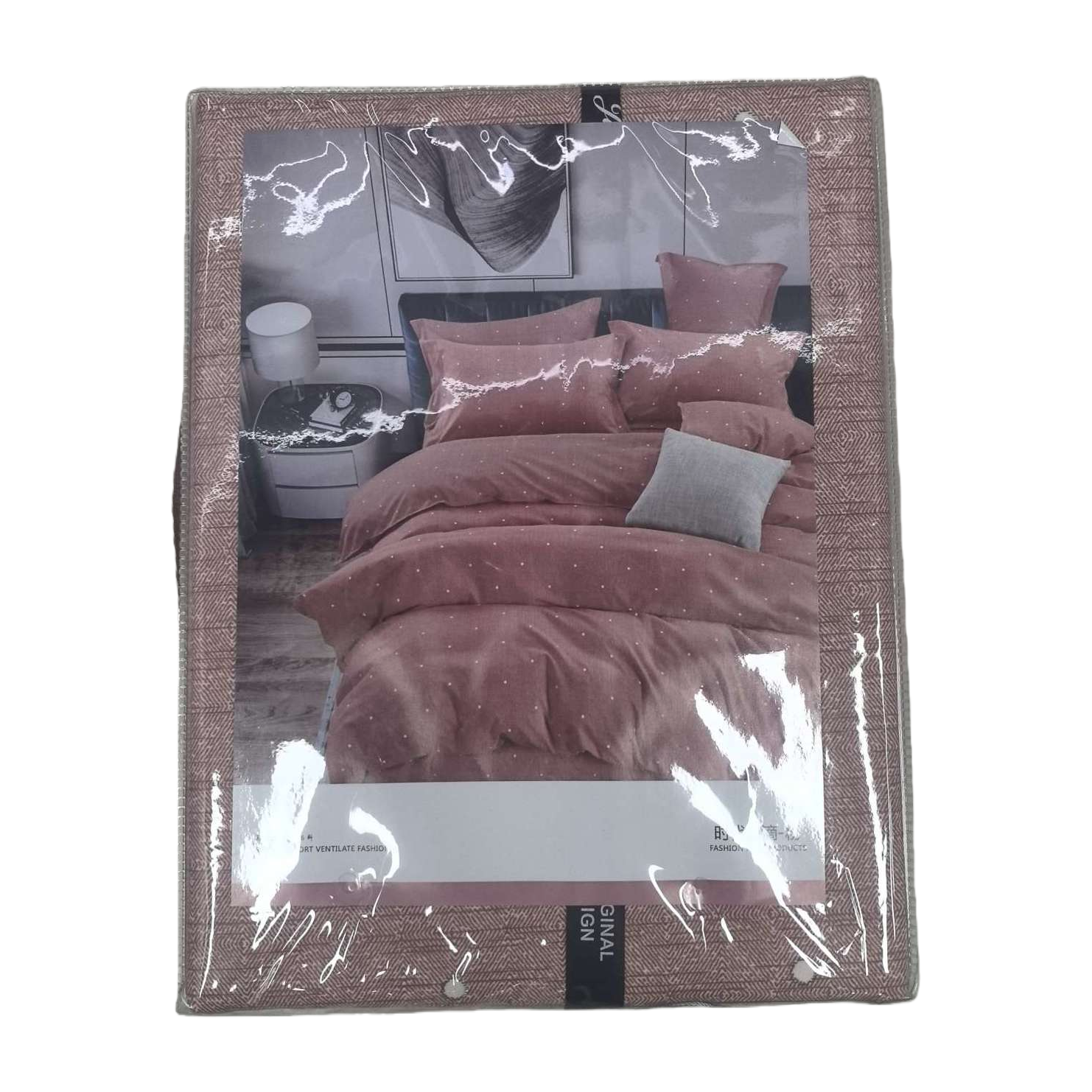 Conjunto de cama de algodón conjunto de cuatro piezas incluye funda edredón funda de almohada sábanas piel amigable transpirable estilo minimalista Item Picture