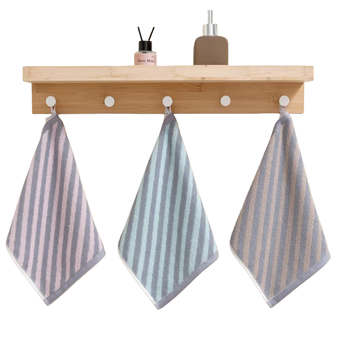 Striped towel, pure cotton absorbent quick-drying bath towel and face towel set for home use Item Picture