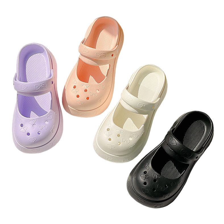 Colorful plastic sandals for women's summer, anti-slip and breathable casual beach shoes Item Picture